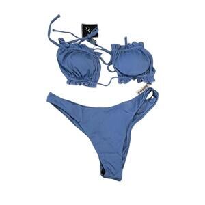 Womens Bikini Sets Sexy Swimsuit Two Piece Ruffled Drawstring Bathing Suit